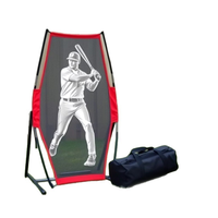Cible d'entraînement de baseball pliable de haute qualité, directement de l'usine, avec filet de lancer en fer et fibre de polyester, sac de transport noir