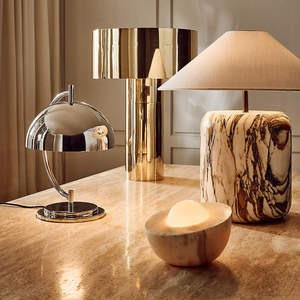 Lampe de table en pierre naturelle, Source de lumière LED E27, contrôle par interrupteur, pour chambre à coucher, salon, décoration d'hôtel - Product Image 3