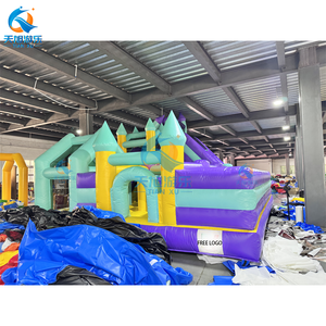 Trẻ em thương mại ngoài trời PVC Kỳ Lân lâu đài <span class=keywords><strong>bouncy</strong></span> bơm hơi với Nhà trượt cho thuê bên - Product Image 3