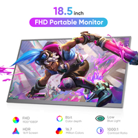 Monitor Portátil de 18.5 Pulgadas, 120Hz, 1080P, LCD, Soporte VESA, Soporte Inclinable de 180°, Ultrafino, IPS, HDR, Segundo Monitor de Viaje para Laptop