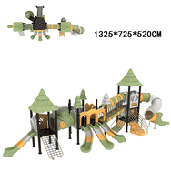 Équipement de jeu extérieur commercial de grande taille pour enfants, avec toboggan et structure d'escalade, pour parcs d'attractions et projets scolaires