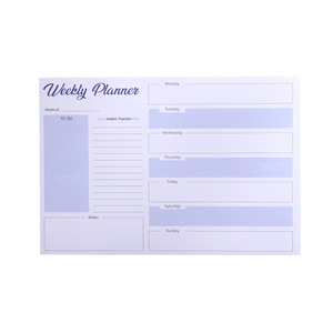 Planificador semanal de impresión en papel creativo para hacer lista cuaderno personalizado Bloc de notas diario Agenda - Product Image 1