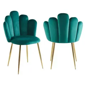 Yeni varış en iyi fiyat ve altın yemek sandalyesi gri kumaş modern tarzı kadife yemek sandalyesi ev mobilyaları