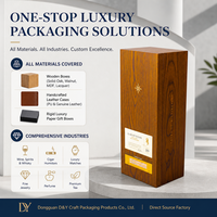 Boîte cadeau en bois naturel sur mesure avec insert en velours pour une bouteille, emballage de luxe pour whisky, coffret en bois OEM