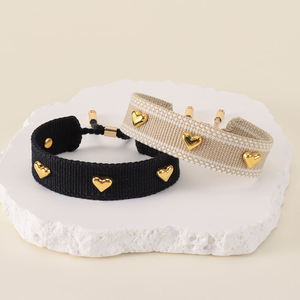 Nuova moda fatta a mano BohemiaTassel corda con rivetto a cuore regolabile braccialetto intrecciato Charm amicizia <span class=keywords><strong>male</strong></span> occhi blu braccialetti - Product Image 4
