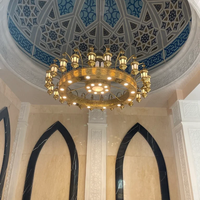Lustre rond de grande taille pour église, grand luminaire de luxe en or, mosquée arabe, lampe suspendue pour hôtel, banquet