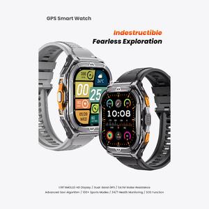 <span class=keywords><strong>Montre</strong></span> connectée X5 Outdoor, écran AMOLED 1,96 pouces, GPS double bande, étanche 5 ATM, plus de 100 modes sportifs, SOS, suivi santé 24/7, podomètre, robuste, pour homme - Product Image 4