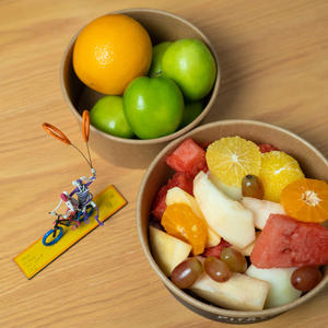 Compostável Saudável Refeição Festa Piquenique Kraft Papel Salada Tigelas com Tampas - Product Image 3