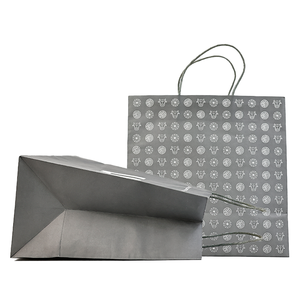 Màu xám kraft in đầy đủ túi trắng thiết kế văn bản Tote tối giản Logo Carrier phong cách hiện đại Túi mua sắm mang theo túi - Product Image 3