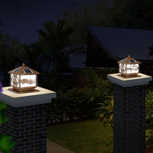 Lampe solaire de pilier de poteau de porte pour la lumière de jardin paysage extérieur LED éclairage de borne extérieur lampe frontale de colonne solaire - Product Image 2