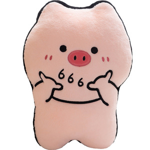 Cuscino a Forma di Maialino Cartone Animato, Simpatico Peluche Morbido per Divano, Cuscino Accogliente da Ufficio per Bambine - Product Image 1