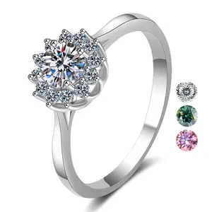 厂家批发定制精美戒指饰品女白色和彩色925纯银订婚结婚戒指