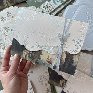 Tarjeta de Felicitación de Papel de Primera Calidad Personalizada, con Sobre, Impresión Tipográfica, Superficie en Relieve, Opción de Logotipo Personalizado - Product Image 4