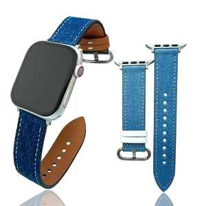 <span class=keywords><strong>Bracelet</strong></span> de montre en cuir denim style vintage pour femmes et hommes, <span class=keywords><strong>bracelet</strong></span> à dégagement rapide populaire pour <span class=keywords><strong>Apple</strong></span> <span class=keywords><strong>Watch</strong></span> 38/40/41/42/44/45/46/49mm - Product Image 1