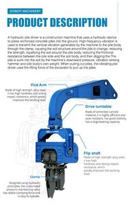 Mini ekskavatör ekleri üretici doğrudan kazık ekipmanları Vibro çekiç kutup hidrolik vibratör kazık sürücü ile Motor - Product Image 4