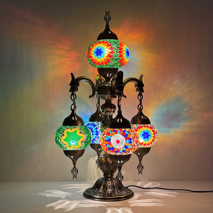 Handmade Trung Cổ Thổ Nhĩ Kỳ kính đèn bàn sắt cơ thể cho phòng khách nhà hàng khách sạn Homestay bar cafe dân gian quán rượu - Product Image 2