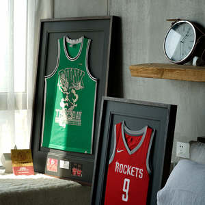 Photo murale rectangulaire en bois massif, personnalisée, créative, faite à la main, avec cadre en jersey, pour football, basketball, <span class=keywords><strong>NBA</strong></span>, signature, tennis, Hubei - Product Image 3