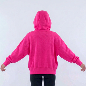 Servicio OEM ODM, Sudadera Extra Grande Rosa para Mujer, Premium, 100% Algodón, Felpa, Transpirable, Estilo Urbano, Invierno, con Estampado de Letras Grandes - Product Image 1