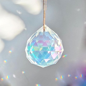 Colgante de bola facetada de <span class=keywords><strong>cristal</strong></span> K9 para candelabros y decoración de ventanas - Atrapasol de prisma arcoíris, adorno colgante DIY para el hogar y bodas - Product Image 2