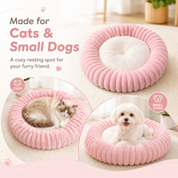 Lit pour chien confortable et solide, rond, pour chats et chiens, rembourré en coton PP, housse non amovible, utilisable toute l'année