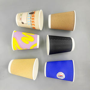 Gobelets à café en papier ondulé isolés, biodégradables, écologiques, personnalisés YBLPAK, pour whisky, <span class=keywords><strong>vin</strong></span>, eau - Product Image 5