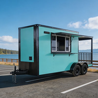 Remorque alimentaire personnalisée avec barbecue et café, camion de cuisine mobile pour la vente commerciale