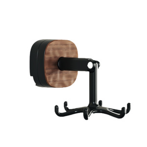 Rotating <b>Hook</b> Spatula Spoon Storage Rack Wall Mounted No Drill <b>Kitchen</b> Organizer Walnut Wood Color Powder Coated - Product Image 5