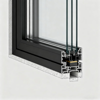 Fenêtre coulissante en aluminium d'isolation thermique de haute résistance de preuve d'ouragan avec le verre trempé