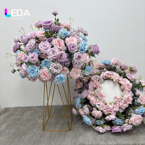 LEDA Artículos para Bodas, Elegante Bola de Flores Púrpuras de 60 cm, Centro de Mesa de Flores Artificiales de Seda para Decoración de Eventos - Product Image 1