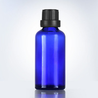 Flacon en verre bleu cobalt pour huile essentielle, soin de la peau, parfum, avec bouchon à vis, 5 ml, 10 ml, 20 ml, 30 ml, 50 ml, 100 ml