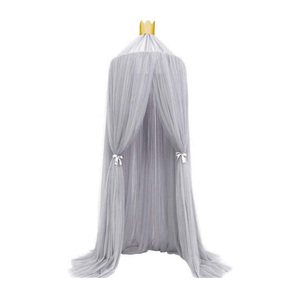 <span class=keywords><strong>Filet</strong></span> d'auvents rond en coton doux et respirant pour bébé, grands rideaux de lit princesse élégants avec <span class=keywords><strong>crochet</strong></span> de suspension - Product Image 1