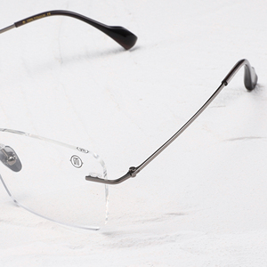 Monturas de Gafas de Titanio Rectangulares Semi-Sin Montura, Color Sólido, Ligeras, Unisex, para Adultos, Corrección de Visión, Lentes Anti-UV CR-39 - Product Image 4