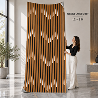 Papier peint auto-adhésif à motif de lattes de bois brun, 2,3 mm, mousse PET IXPE, pour les murs de salon et les murs de télévision