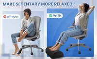 Repose-pieds confortable avec 2 hauteurs réglables pour tabouret de voiture avec housse lavable Repose-pieds sous le bureau au travail-Polyvalent