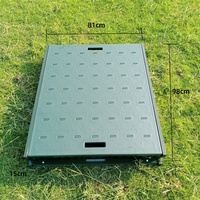 Lit simple moderne, lit de camp portable d'extérieur, cadre en fer, panneau en plastique moulé par soufflage, pliable pour le camping, le salon, l'hôpital