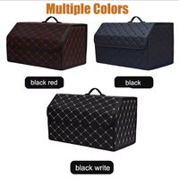 Boîte de rangement de coffre en cuir PU de voiture pliable haute capacité organisateurs d'accessoires automatiques pour un stockage pratique d'outils de voiture