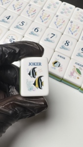 Set Mahjong Americano di Design Costiero, 160 Tessere con Stampe di Vita Marina, Acrilico a 4 Strati, Regalo di Lusso NMJL - Product Image 3