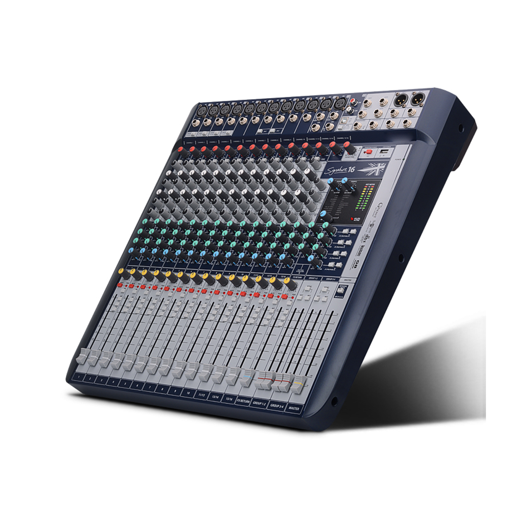 QUANSHENG Professional Signature 16-Channel XLR Audio Mixer with