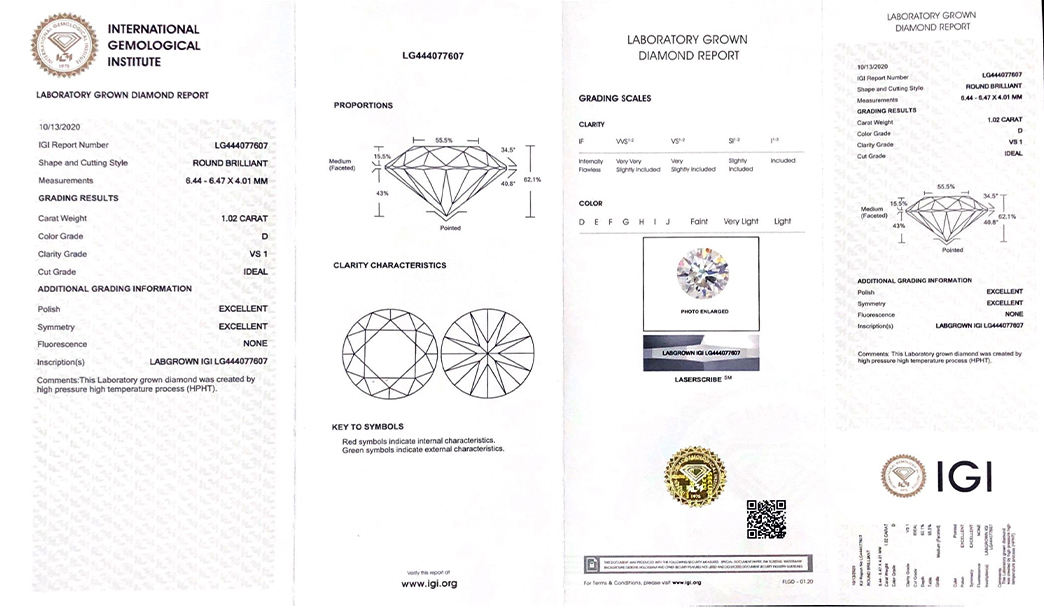 IGI Certified HPHT CVD 14K Solid Gold Promise Ring Round Lab Grown