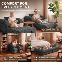 2026 Neues Vakuum-Kompressions-2-in-1-Klappsofa mit einem Sitz für das Wohnzimmer, Cordbezug und Armlehnen mit Kissen