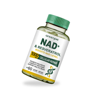 Capsules Greenpie NAD+ Resvératrol 1000mg Capsules végétales Complément alimentaire pour le cerveau OEM Étiquette privée