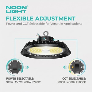 NOONLIGHTING N-HBU LED UFO Hallenstrahler 150W Intelligente Beleuchtung IP65 ETL DLC Fabrik-LED 165LM/W IoT - Product Image 2
