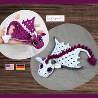 KIVA Dragon Hugger Crochet motif Amigurumi jouets en peluche poupées en peluche faites à la main Polyester artisanat motif bricolage amateurs