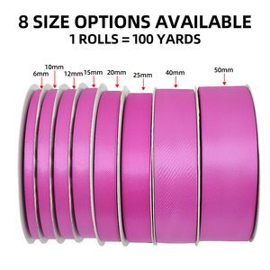 ริบบิ้นโพลีเอสเตอร์หน้าเดียว ขนาด 2.5 ซม. และ 4 ซม. ยาว 100 หลา สำหรับตกแต่งเสื้อผ้า ของขวัญ ห่อดอกกุหลาบอมตะ - Product Image 3