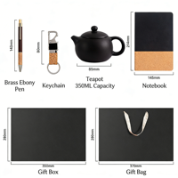 Ensemble de bureau en céramique minimaliste avec logo personnalisé, kit cadeau d'entreprise avec bloc-notes, stylo et tasse pour le bureau