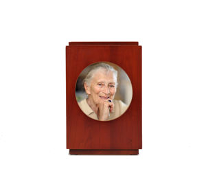 Urna de madera de palisandro de estilo americano Premium para cenizas Suministros funerarios para adultos de cereza oscura - Product Image 2