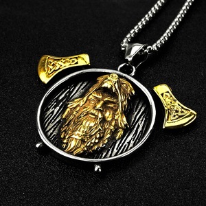 Collar Vikingo Odin para Hombre de yunnique, Collar de Acero Inoxidable con Diseño de Hacha, Joyería de Regalo para Combinar con Ropa - Product Image 4