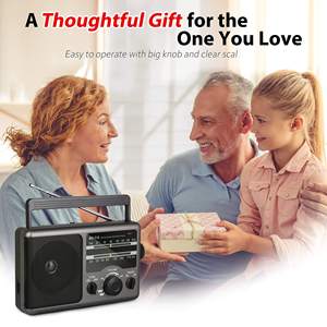 Retro Portable AM/FM Radio with Built-In <b>Speaker</b>, 2000mAh Battery & Tone Control - Product Image 4