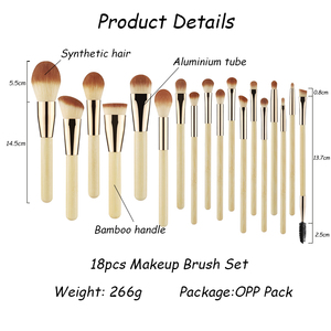 Ydini Nhà Máy Giá <span class=keywords><strong>18Pcs</strong></span> <span class=keywords><strong>Make</strong></span> Up Bàn Chải Chất Lượng Cao Tre Xử Lý Chuyên Nghiệp Sinh Thái Thân Thiện Với Trang Điểm Bàn Chải Thiết Lập - Product Image 5