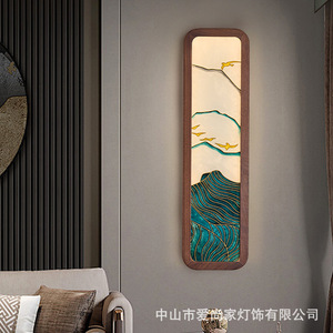 La nuova lampada da parete per camera da letto in stile cinese smaltata, per soggiorno, e corridoio con comodino in legno di noce nero - Product Image 2